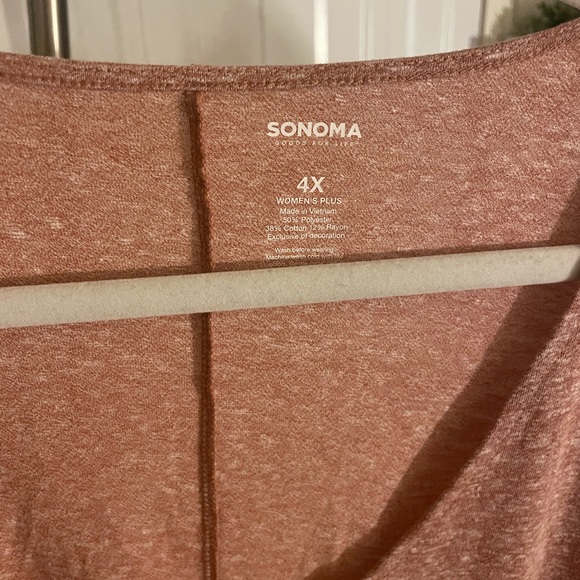 NEW SONOMA 4X Salmon Short Sleeve Top - Picture 2 of 4